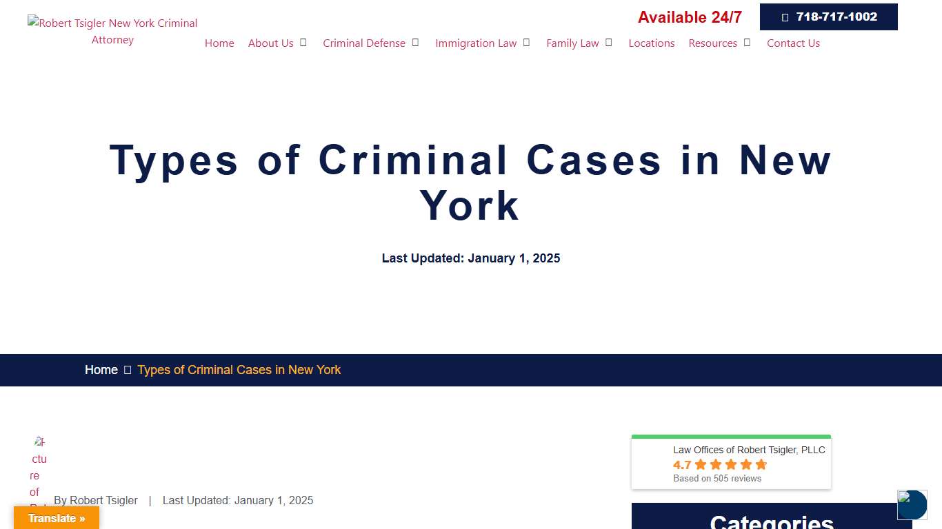 Types of Criminal Cases in New York [2026 Updated]